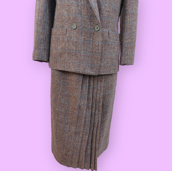 Allen Bernard Vintage Skirt Suit Women's Sz 12 100% Wool Fits Small - Picture 8 of 13